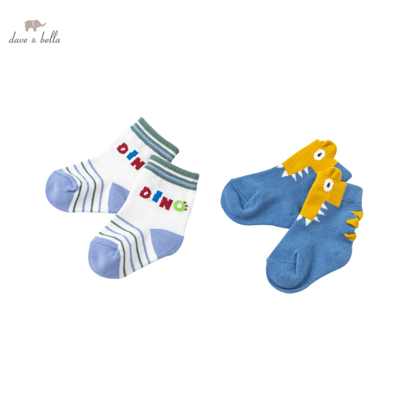 DB20260 dave bella autumn fashion baby boys cartoon letter socks causual children kids boy socks