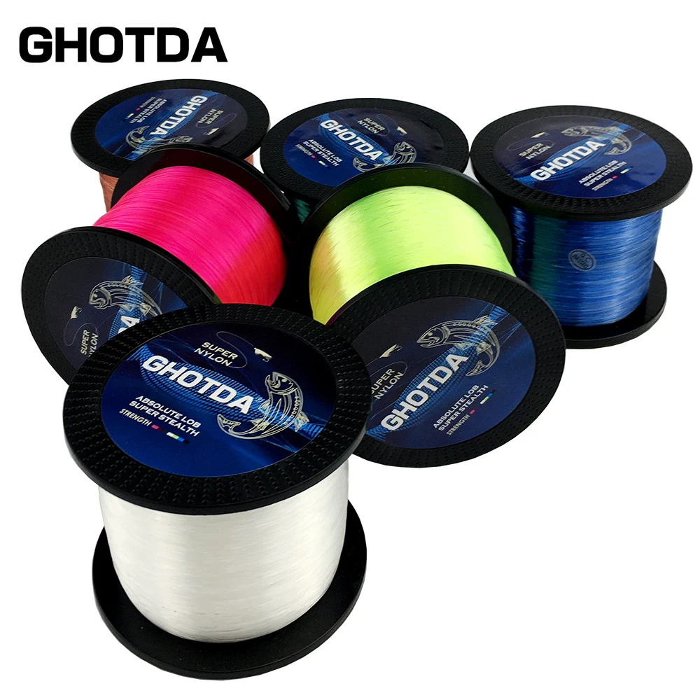 GHOTDA 1000M 500M Nylon Fishing Line Monofilament Japanese Material for Saltwater Carp Fishing Fluorocarbon Fishing Line