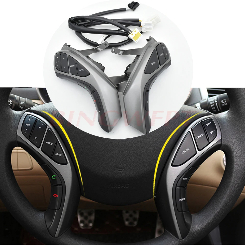 High Quality For 2012 2013 2015 Hyundai Elantra Multifunction Steering wheel Button Bluetooth Audio channel and cruise control