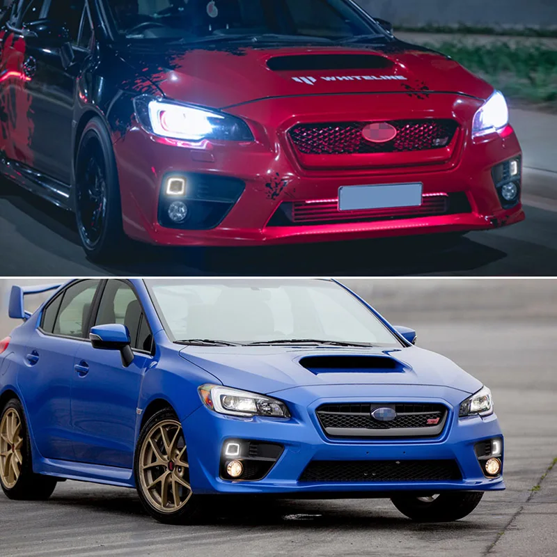 Luces LED frontales de doble color para Subaru STI WRX Limited Turbo Base Premium, luces de circulación diurna DRL, color ámbar y blanco