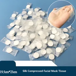 Mascarilla Facial de seda comprimida con botón, máscara Facial artesanal para el cuidado diario de la piel, tejido fluorescente, tejido de seda fino gratis, 50 Uds.