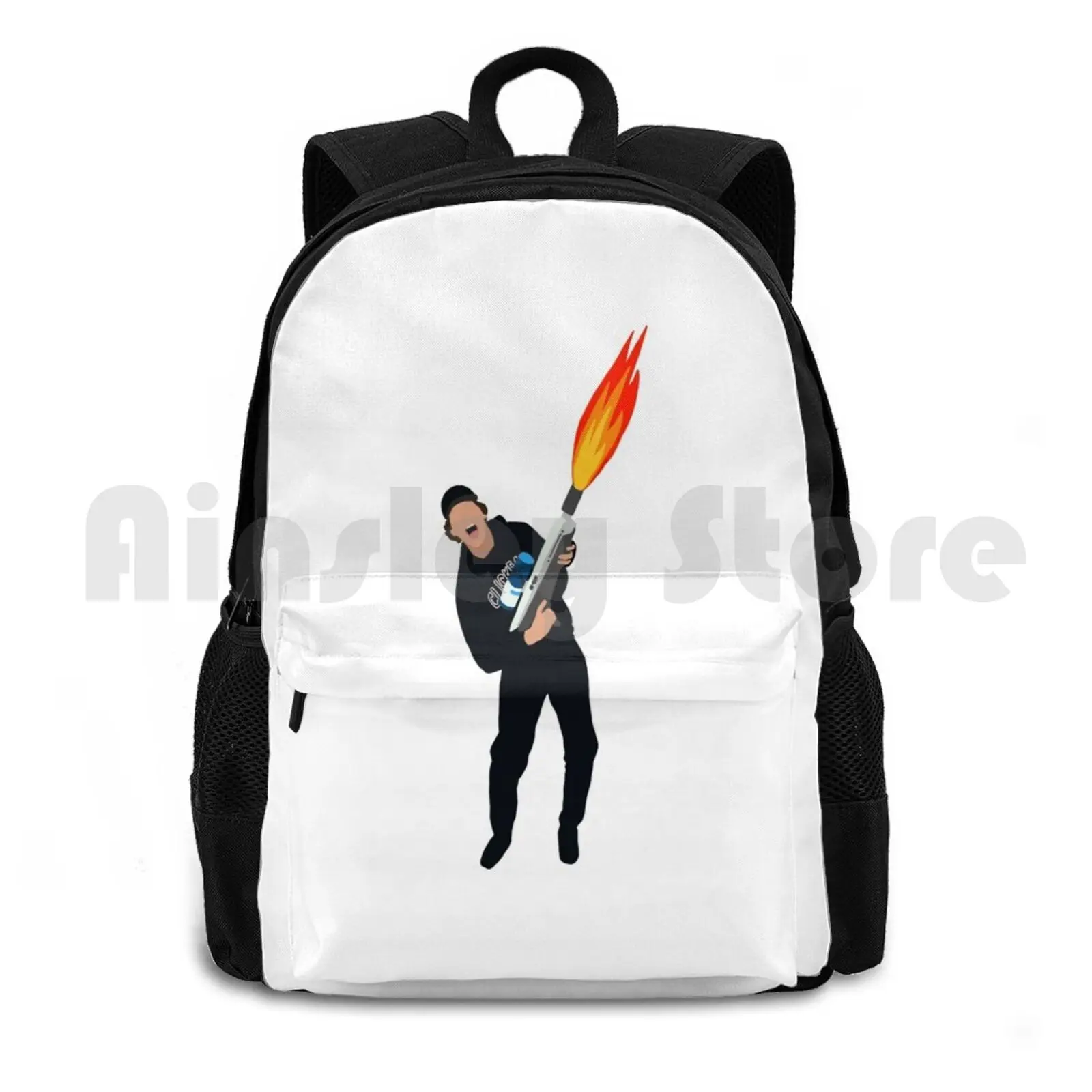 Mochila impermeável de caminhada ao ar livre, David Dobrik, lança-chamas, Camping, Viagem, Vlog Squad, Fire Love, Vine, Fofo, Memória estética