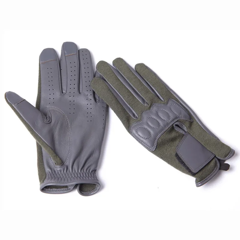 Real Leather Men Gloves Pilot Flame Retardant Cloth Genuine Leather Breathable Touchscreen Gloves Male SZ055