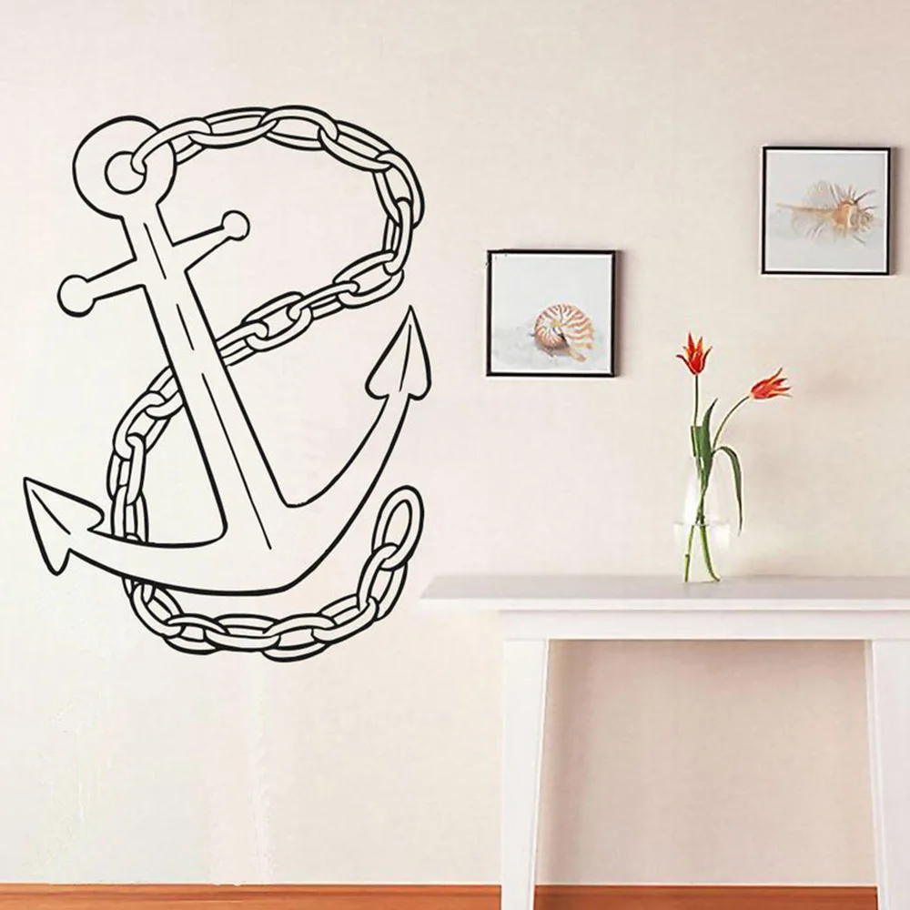 Anchor Wall Decal Boat Sticker Ship Wall Art Maritime Ship Vinyl Stickers Home Decor Vinyl Decor Sailboat Wall Art Bedroom C420