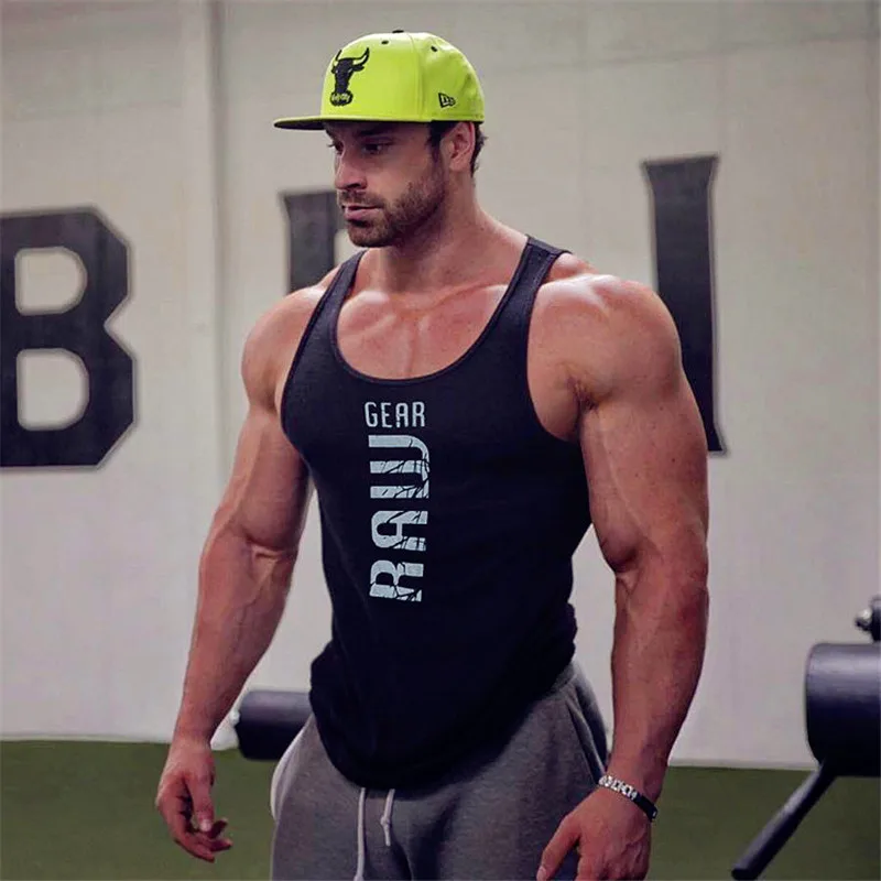 2021 New Mens cotton tank tops gym fitness vest muscle sleeveless shirt Male Singlet Undershirt casual bodybuilding sports vest