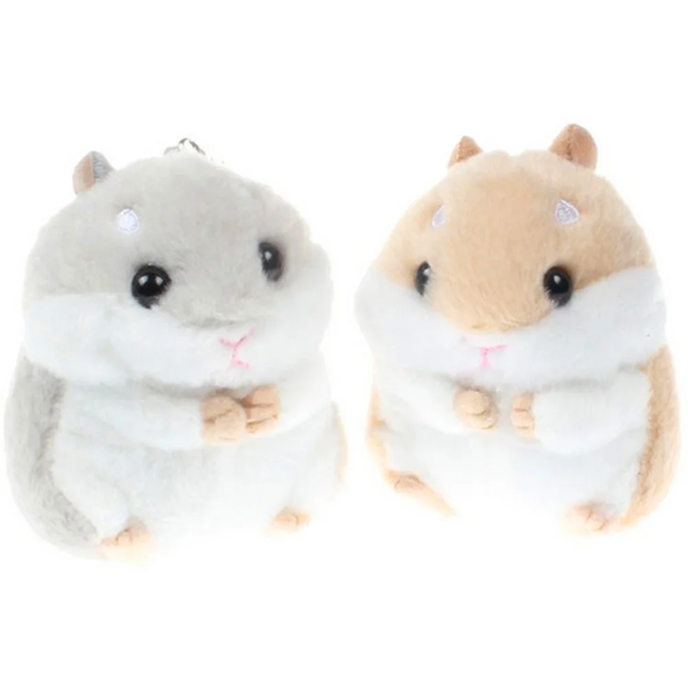 Toy Hamster Pendant Plush keychain Stuffed Doll Key Chain Clasp Key Ring Women Handbag Backpack Car Decor Trinket Dropshipping
