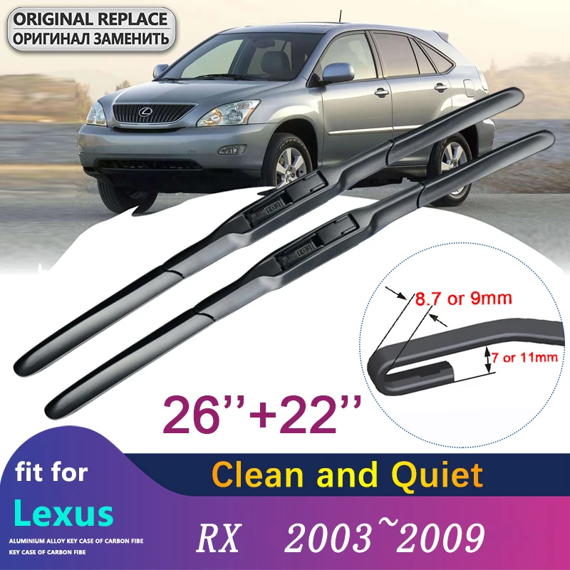 Car Wiper Blades for Lexus RX 2003~2009 XU3 RX300 RX330 RX350 RX400h Front Windshield Wipers Car Accessories 2004 2005 2006 2007