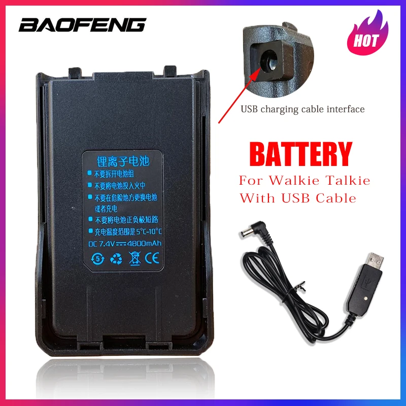 

BAOFENG Walkie Talkie Original Battery Compatible with UV-S9/UV-5R Pro/BF-UVB3 Plus/UV-S9 Plus/UV-5R Max/UV-10R Two Way Radio