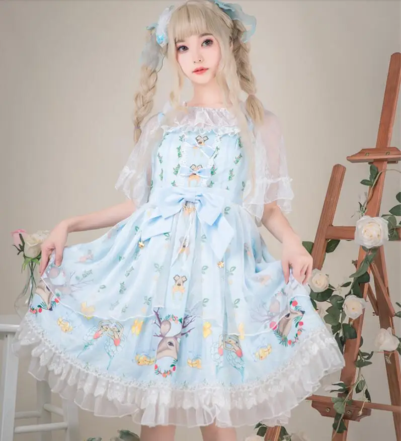 

Japanese sweet Lolita JSK dress rustic style Lolita dress Cos Loli Tea party retro Kawaii court Princess Vestidos