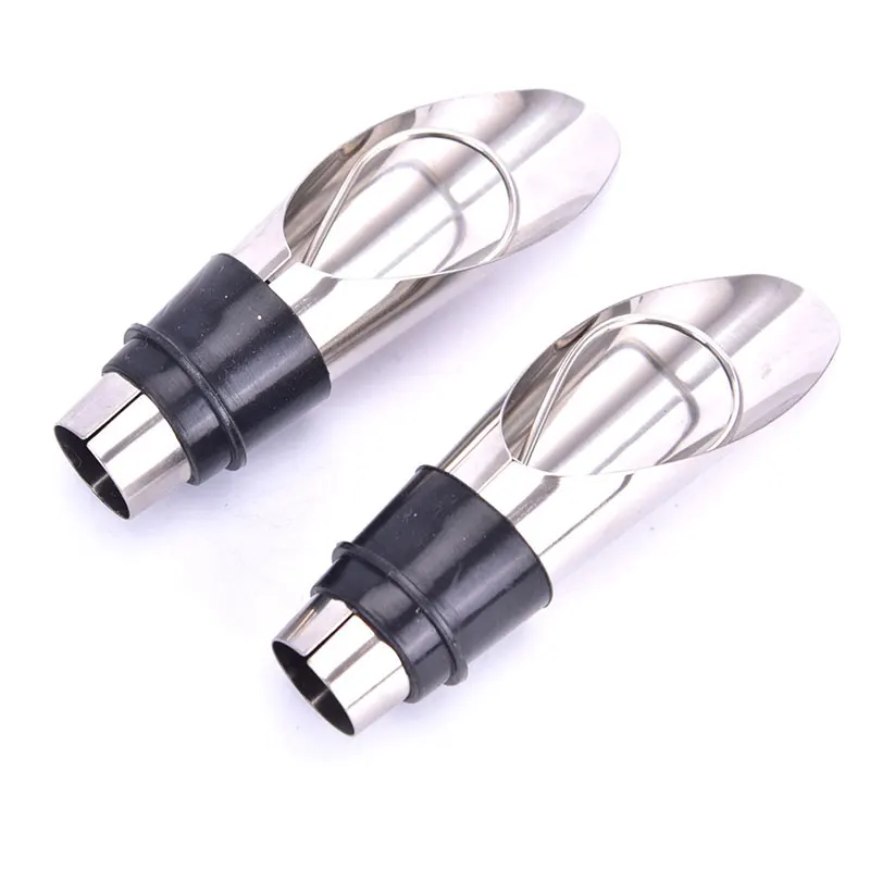 2PCS Stainless Steel Wine Wine Pourer Vacuum Red Wine Cap Sealer Fresh Keeper Bar Tools Bottle Cover Kitchen Accessories