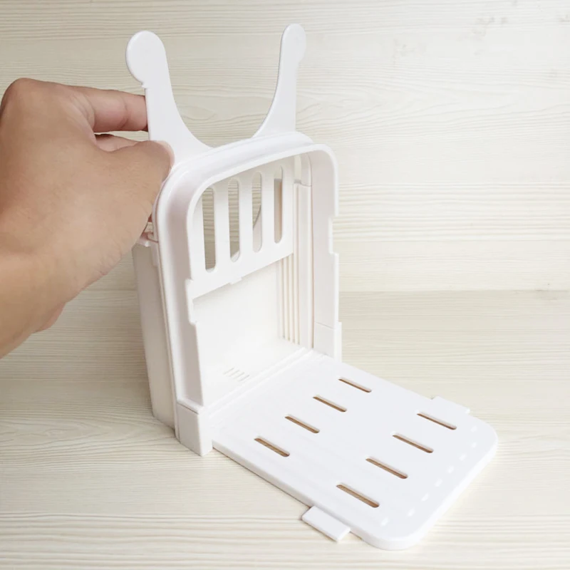 Pengiris Roti Lipat, Panduan Pemotongan Roti Yang Dapat Disesuaikan untuk Roti Rumah, Pengiris Roti Roti Bagel,/Pemotong, Mesin Pengiris Roti, Putih