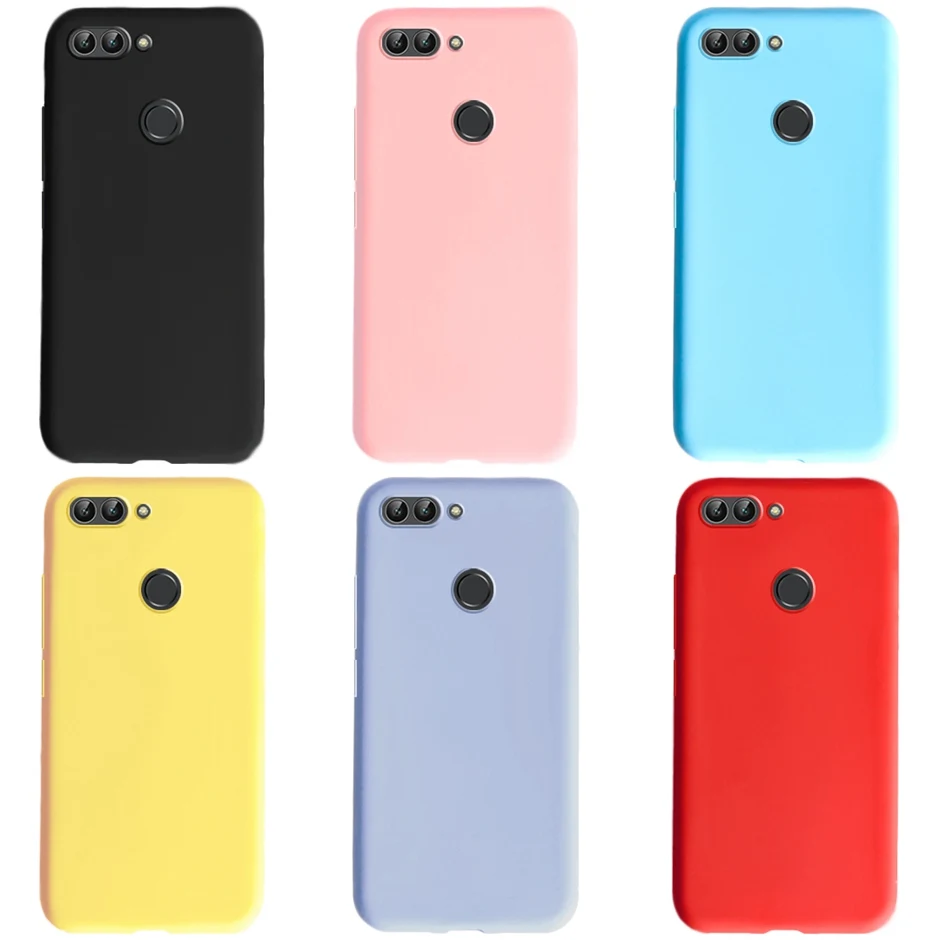 For Huawei P Smart Cover Case Soft Silicone Candy Color Back Cover Phone Case For Huawei P Smart 2018 Cover FIG-LX1 P Smart Case