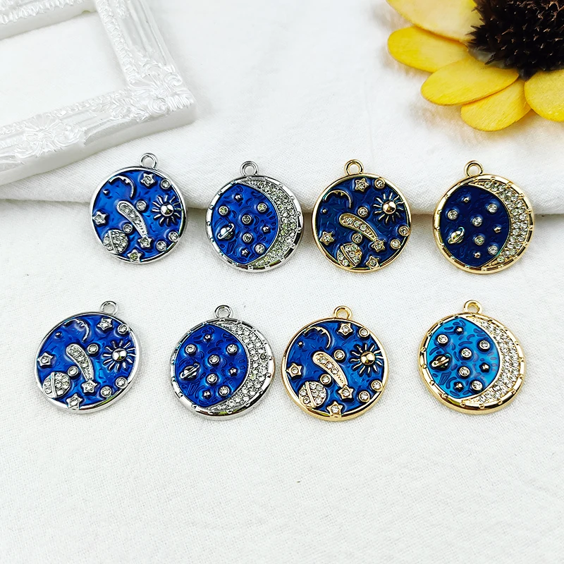 

JeQue 10pcs 20x21mm Rhinestone Sun Moon Charms For Jewelry Making Cute Earring Pendant Bracelet Charm Fashion Necklace Findings