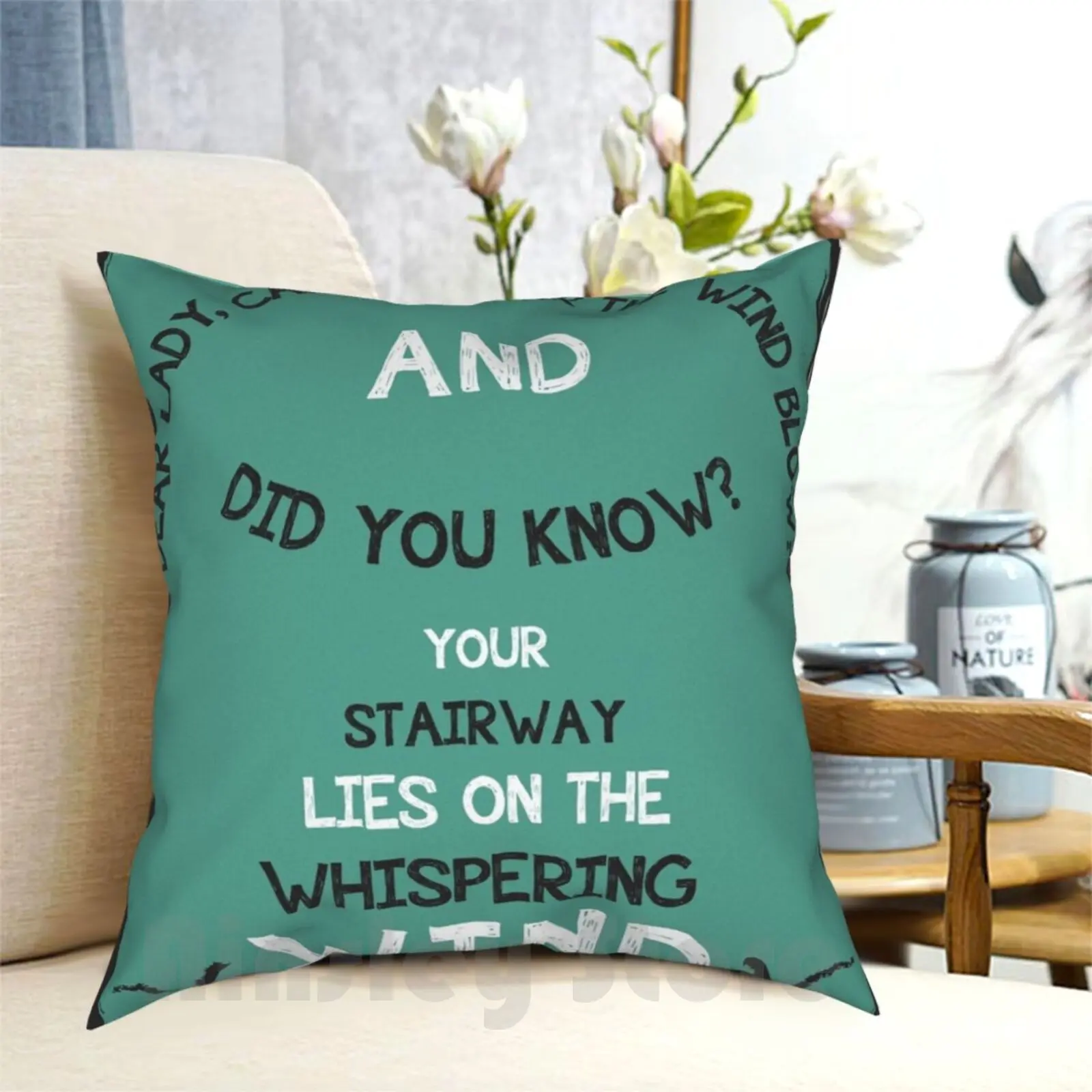 Stairway To Heaven. Pillow Case Printed Home Soft DIY Pillow cover Stairway Heaven Led Lyrics Quote Music