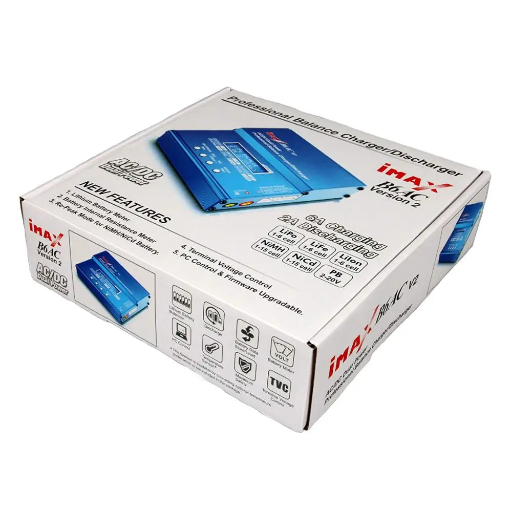 Original skyrc imax b6ac v2 6a lipo bateria balance carregador display lcd descarregador para rc modelo de carregamento da bateria re-modo de pico