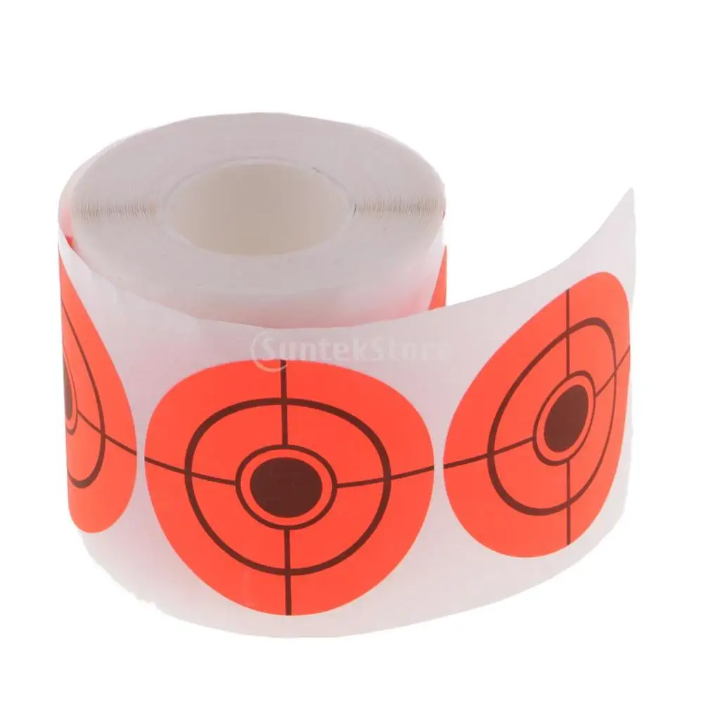 250 Pieces Target Paper Round Adhesive Target Roll Hunting Accessories for Archery Shooting Hunting Training