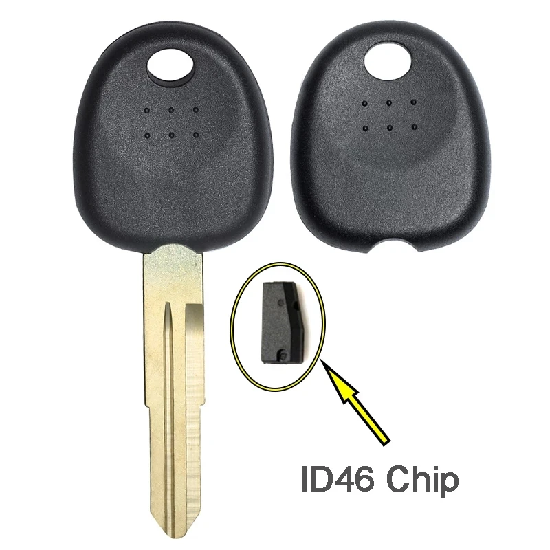 KEYECU ID46 Chip Transponder Key Blank Fob for Hyundai Accent Verna Tucson Santa Fe Coupe Getz H-1 with Left or Right Blade