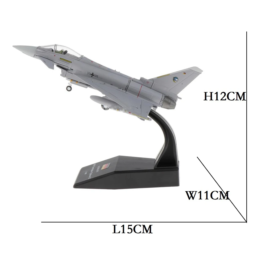 1:100 EF-2000 Eurofighter Typhoon Fighter Model & Display Stand Collection Gift EF 2000 Alloy Model Plane Mini Decorative Home