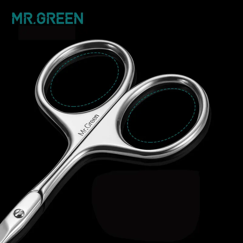 MR.GREEN Manicure Precision Professional Stainless Steel  Eyebrow Eyelash Hair Remover Trimme Tool  Eyebrow Scissors Curved Blad