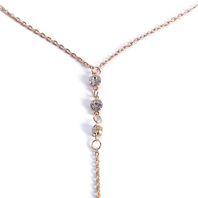 Back Drop Chain Necklaces For Women Elegant Long Crystal Wedding Accessories Backless Chain Beach Jewelry Body Chain