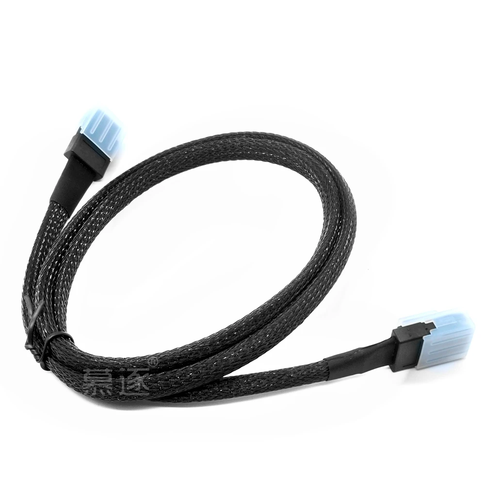 Cabo de transmissão de dados sas macho para mini sas, cabo de transmissão de dados do servidor hdd, trança de nylon, 1 peça, 0.5m e 1m