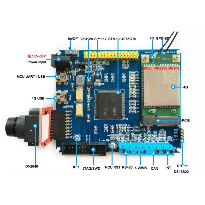 STM32F407 Development Board EC20 Three Netcom 4G Module Video Image Transmission OneNet IoT MQTT