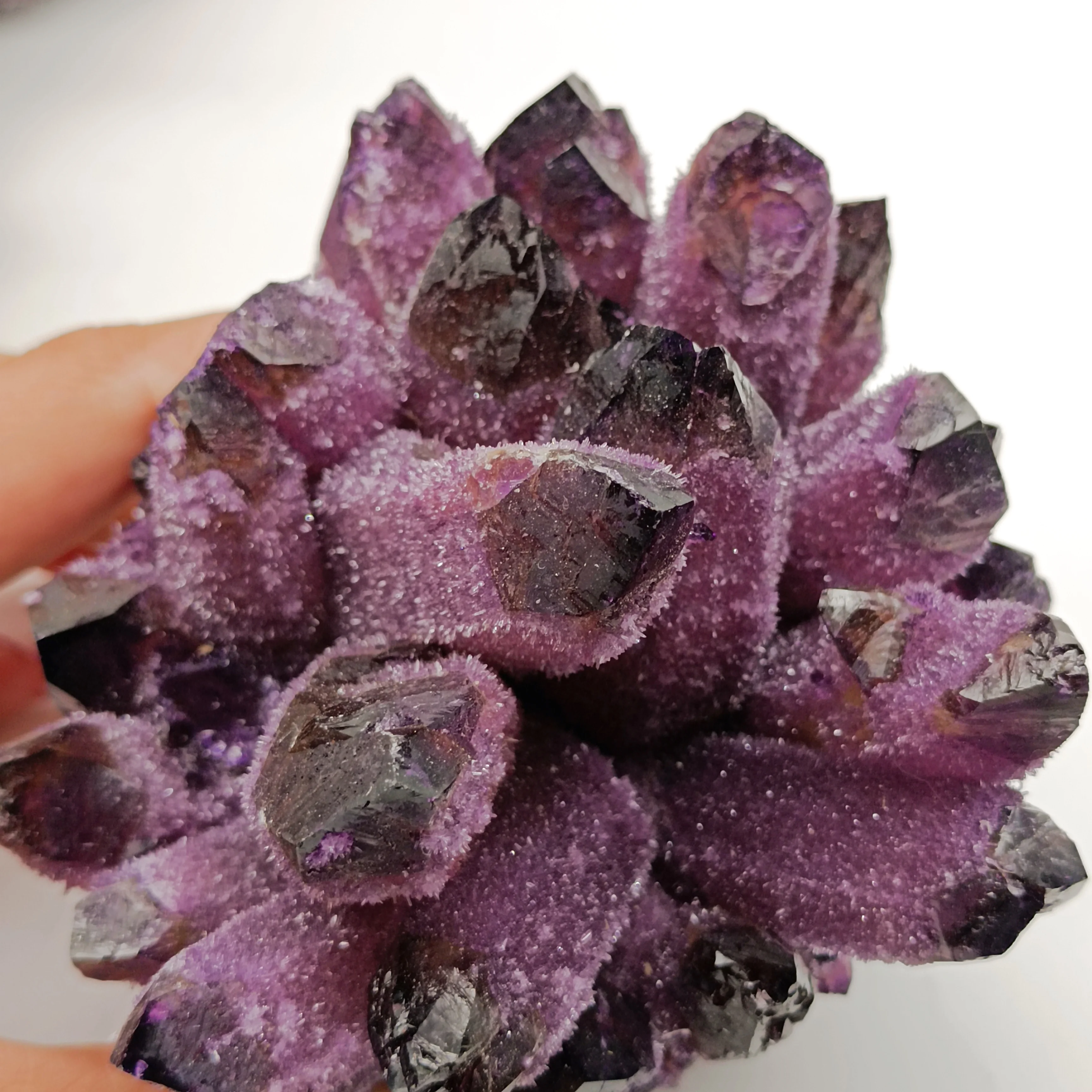 

1pc Natural purple ghost quartz crystal cluster healing crystals raw gemstone specimen for home&office decoration Synthetic