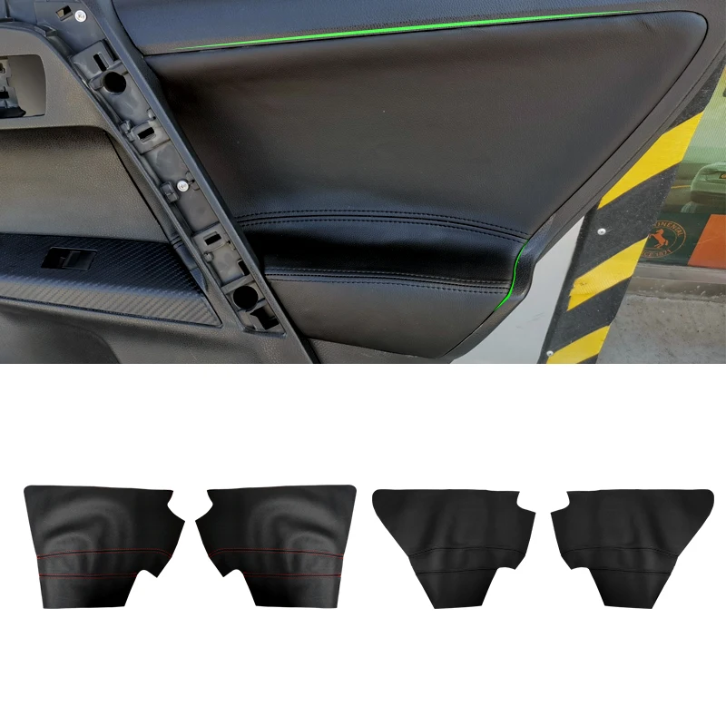 For Toyota Rav4 RAV 4 2013 2014 2015 2016 2017 2018 Car Door Armrest Panel Microfiber Leather Cover Protective Trim