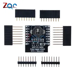 WeMos D1 Mini rejestrator danych moduł obudowy gniazdo Micro SD DS1307 RTC zegar karta rozszerzenia WiFi dla Arduino Raspberry Pi