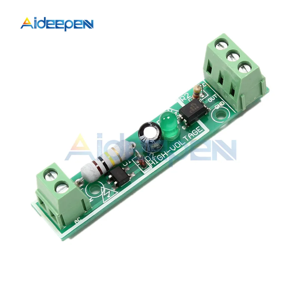 1 Way AC 220V Optocoupler Isolation Module Voltage Detect Board Adaptive Adapter microcontroller photocoupler module