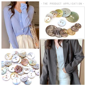 Naturschalte Nähknöpfe, Perlenmutter, runde Schale, 2 Lochknopf, DIY -Kleidungszubehör, Farbe, neu, 30pcs, Los 8 Hauptverkäufe Mutter Perlenknöpfe - №2