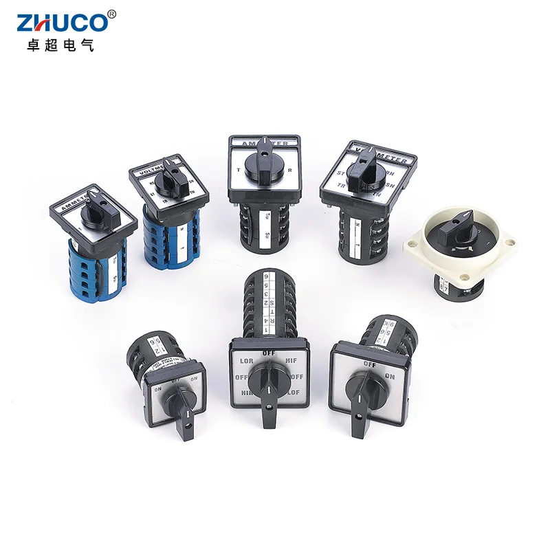 ZHUCO C178-7 2#  8 Positions 7 Poles Electrical Changeover Selector Universal Rotary Silver Contact Cam Switch