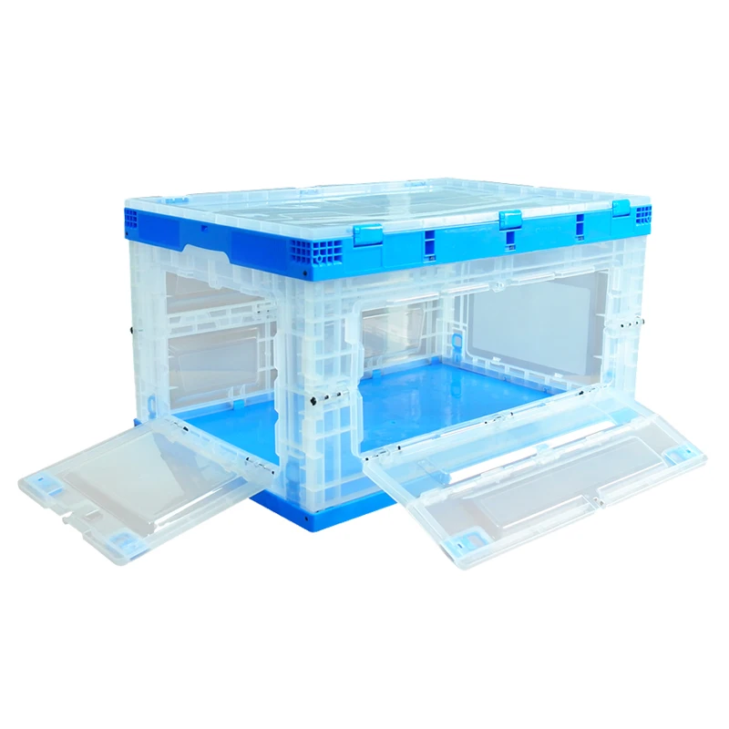 Transparent Side-opening Folding Box Custom Car Household Storage Box Large Warehousing Logistics Turnover Box with Lid