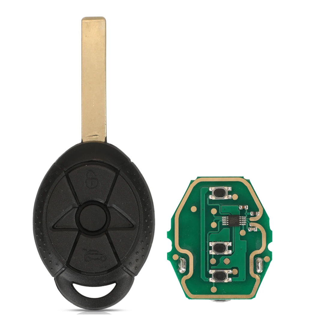 Jingyuqin 2B EWS Auto-Fernbedienungs-Schlüsselanhänger-Gehäuse für alte BMW Mini Cooper S R50 R53 mit 315 MHz/433 MHz verstellbarem ID44-Chip
