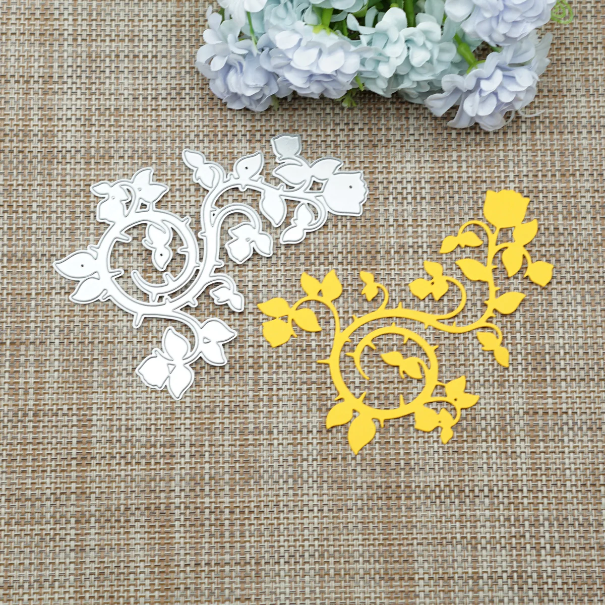 Troqueles de corte con patrón de espina de Rosa Floral para álbum de recortes, arte de Clip DIY, decoración de fotos en relieve, plantilla de cortador de Metal