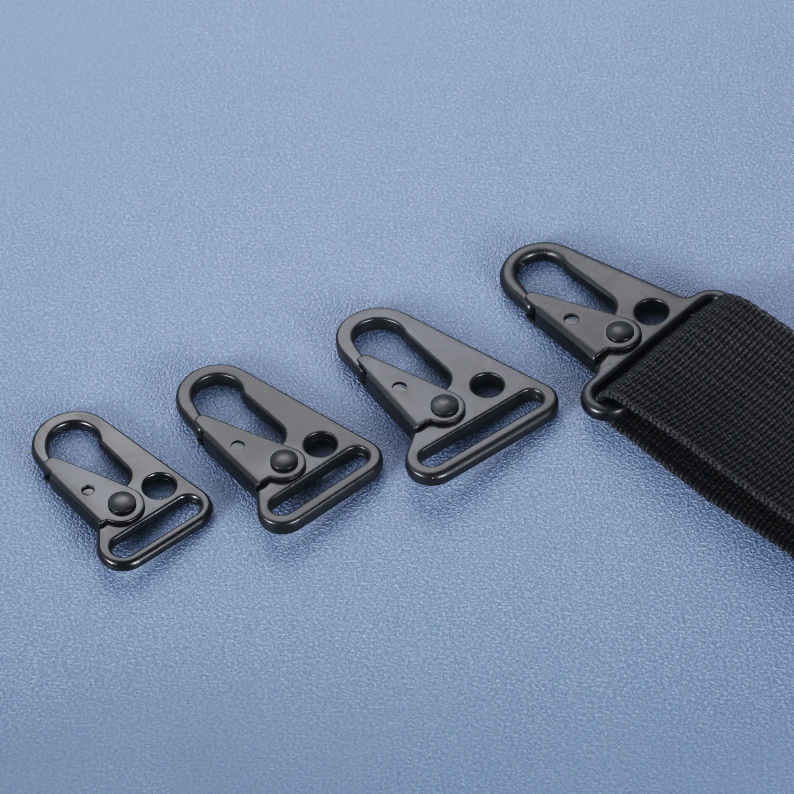 4pcs Webbing Hook Carabiners Sling Clip Spring Snap Hanger attachable Belt Metal Multi-Functional Camping Hiking Outdoor EDC