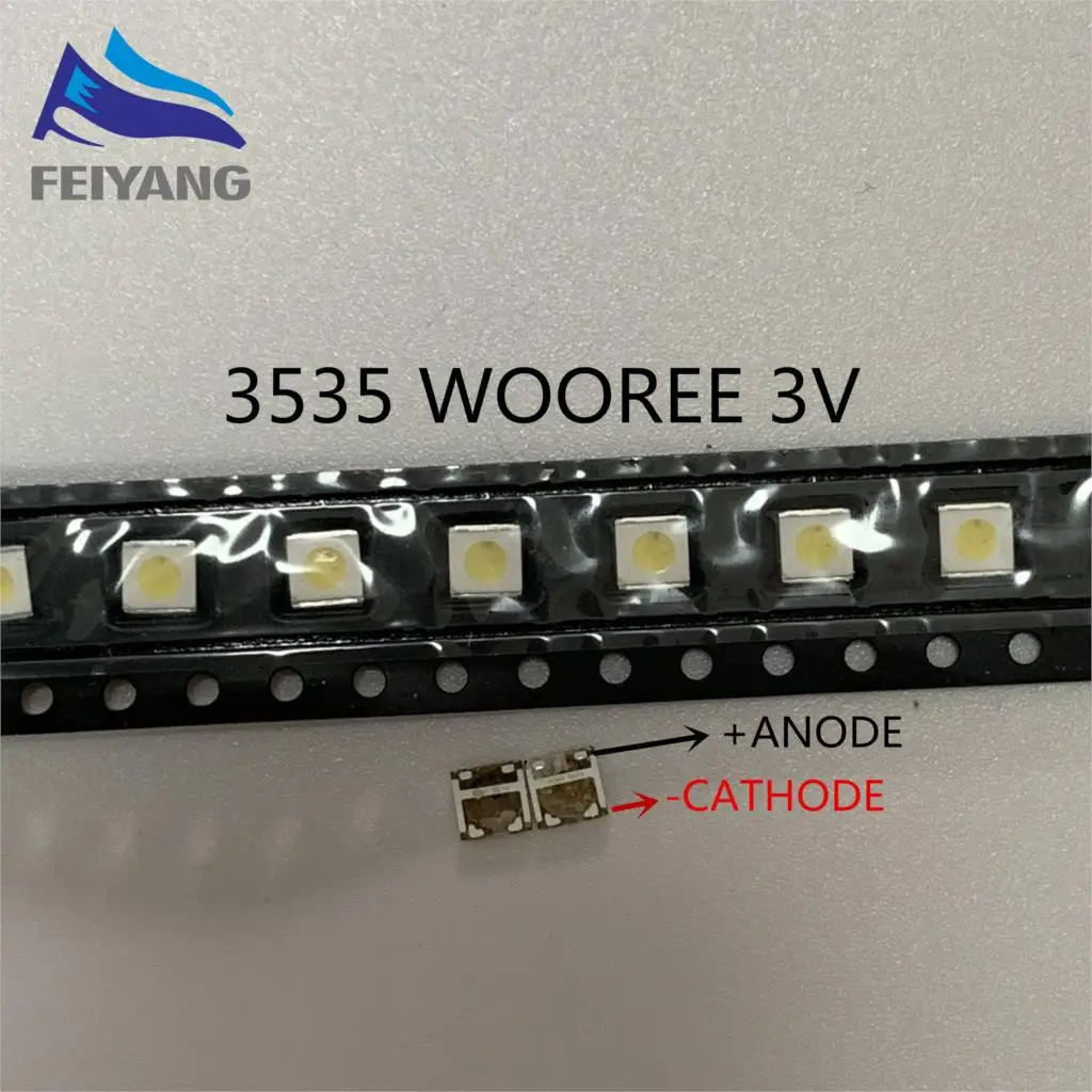 100pcs For WOOREE LED 3535 Light Beads Cool white 3V 1.85W LED LCD TV Backlight LED Backlight TV Application WM35E1F-YR07-eB