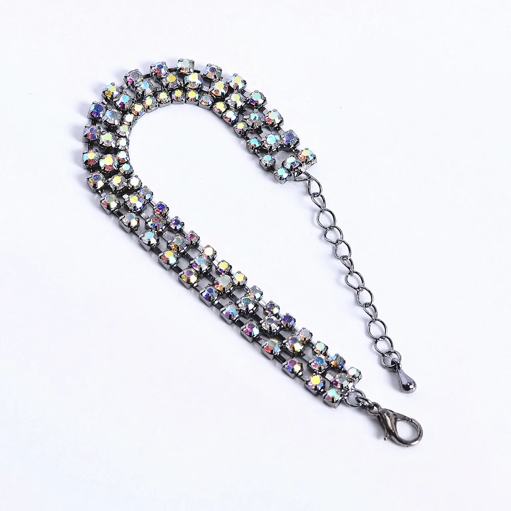 Rhinestone Bracelet Anklet Shiny AB Color Ladies Crystal Accessories Plating  Jewelry CORUIXI L10344