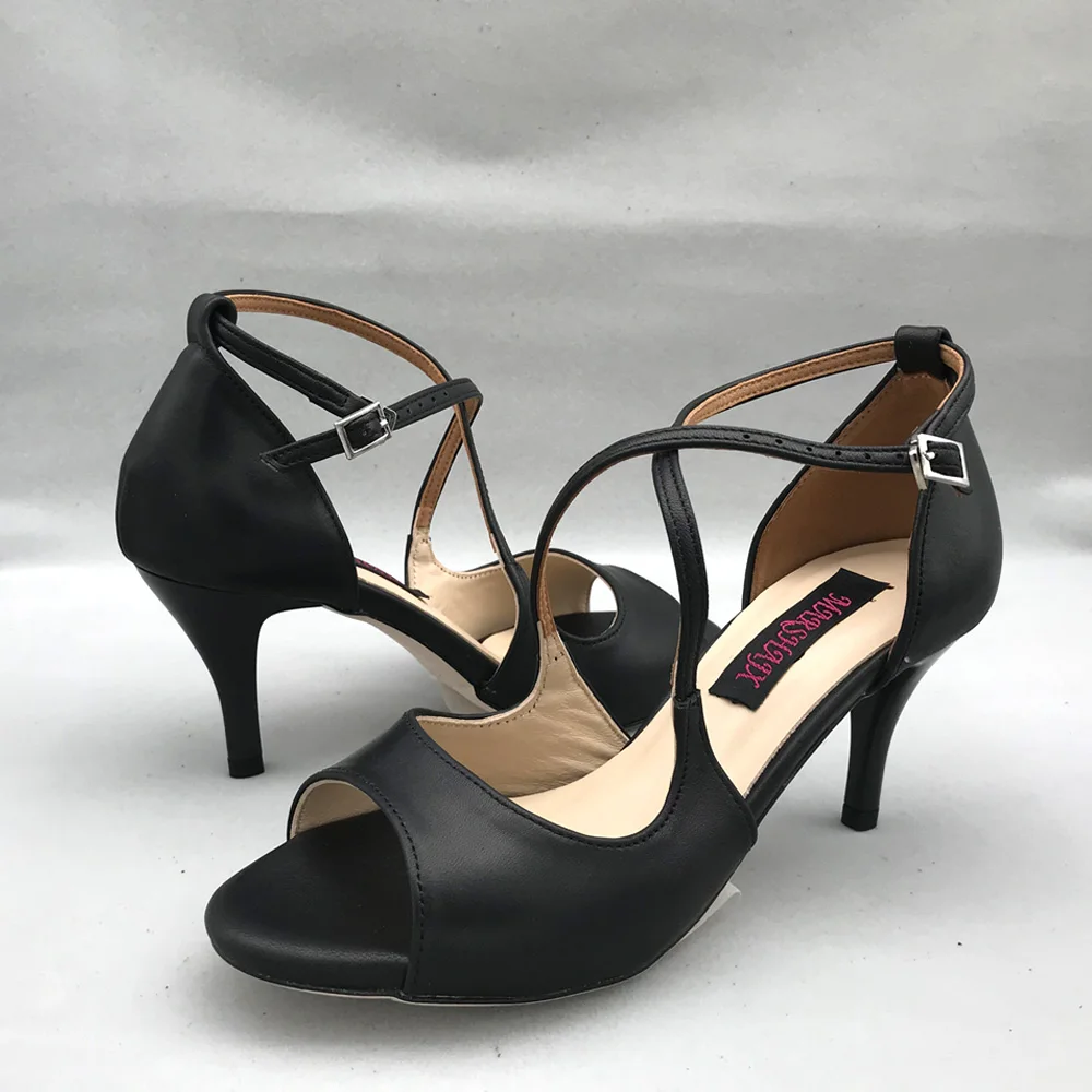 Sexy Flamenco Dance Shoes Argentina Tango Shoes pratice shoes party shoes MST6292BL Leather Hard Sole 7.5cm 9cm heel available