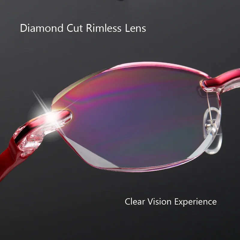 Elbru Anti Blue Ray Reading Glasses Lady Women Diamond Cutting Hyperopia Glasses Eyewear +0 +1.0 +1.5 +2.0 +2.5 +3.0 +3.5 + 4.0