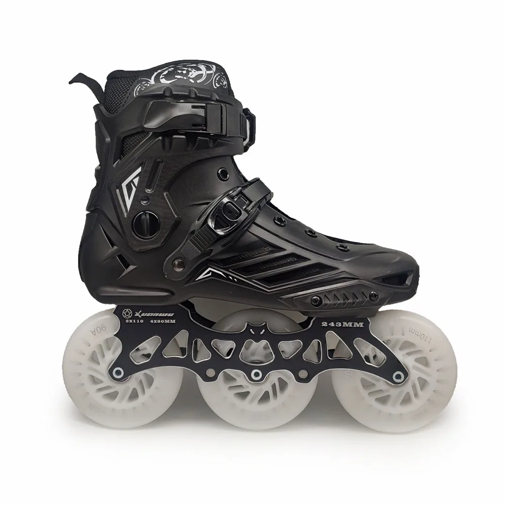 Professional Inline Skates Roller Skating Shoes 4*80 Or 3*110mm Changeable Slalom Speed Patines Free Skating Racing Skates