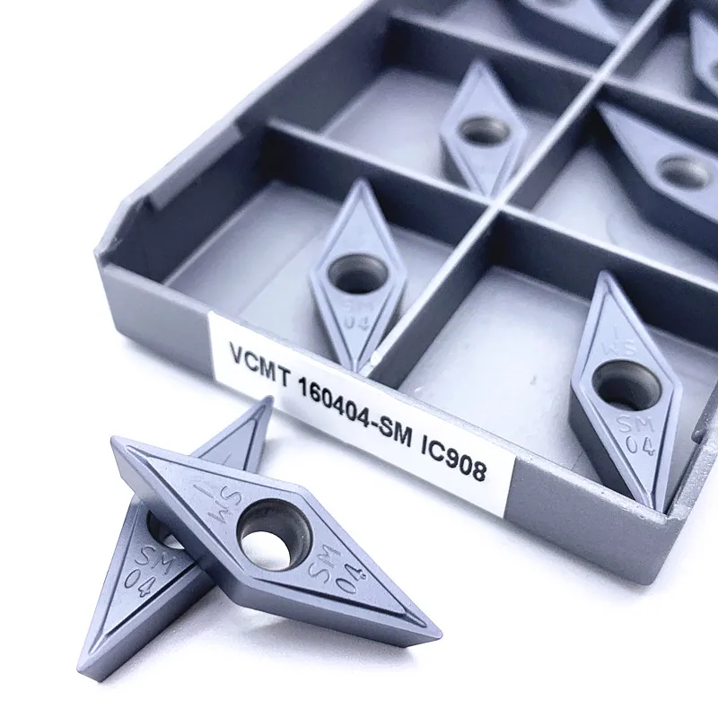 VCMT160404 VCMT160408 SM IC907 908 Internal Turning Tool Blade Carbide Insert Lathe Tools VCMT 160408 Turning Inserts