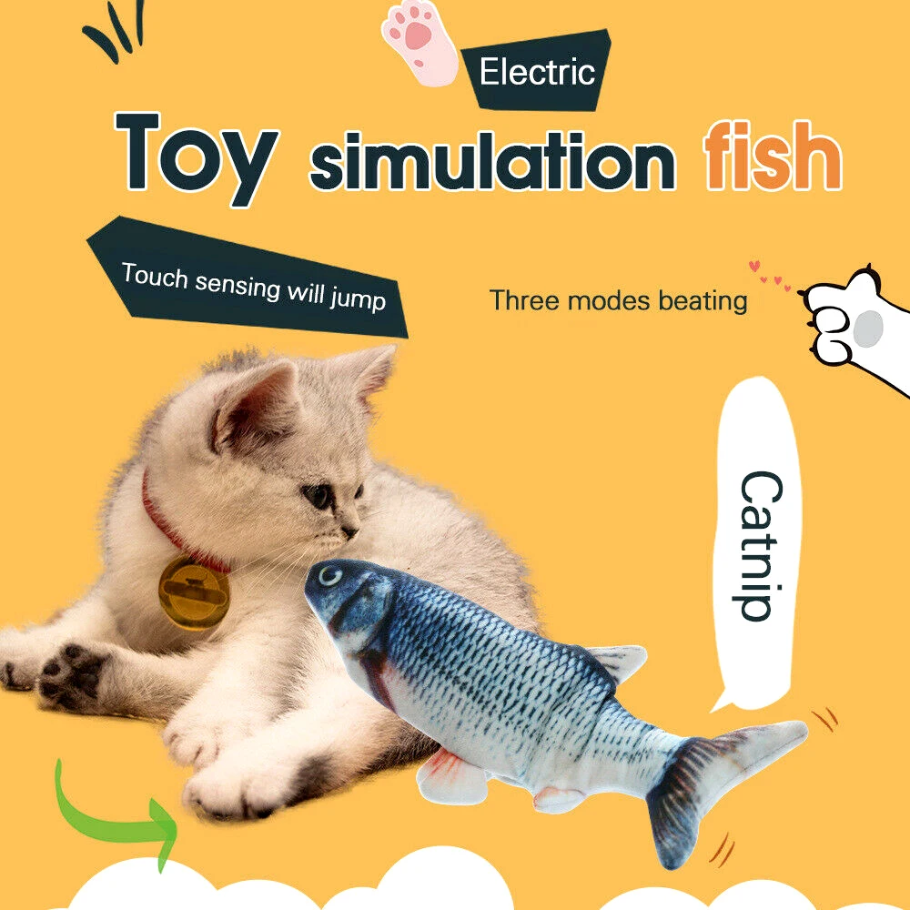 Christmas Electronic Cat Toy 3D Fish Electric Simulation Fish for Cats Pet Playing Toy Cat supplies juguetes Para gatos Pet Toys