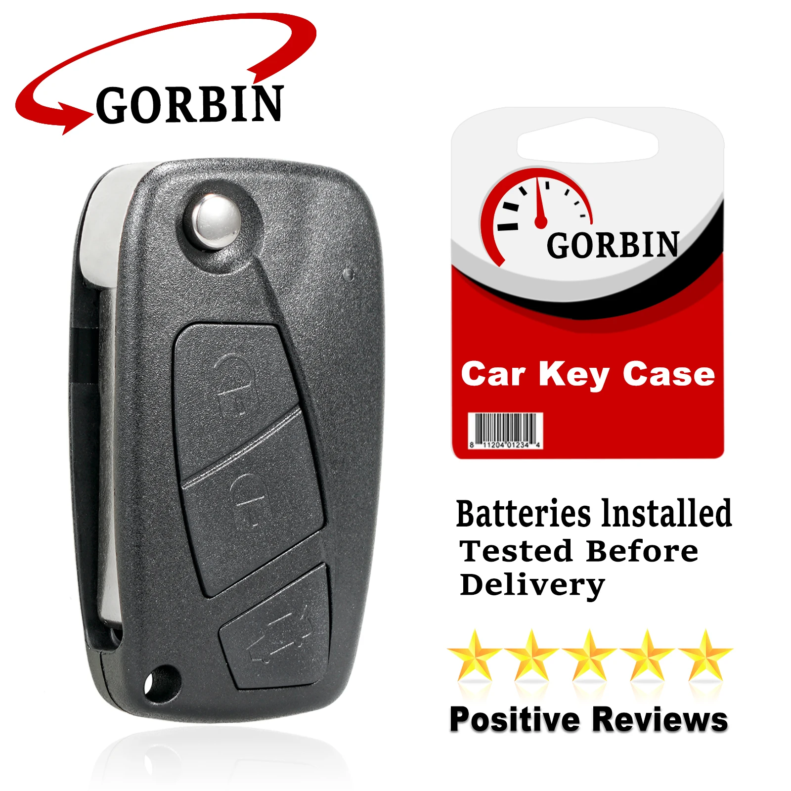 

GORBIN 3 Buttons Remote Key Shell Case for Fiat Iveco Punto Ducato Stilo Panda Idea Doblo Bravo Flip Car Key Cover Black/Blue