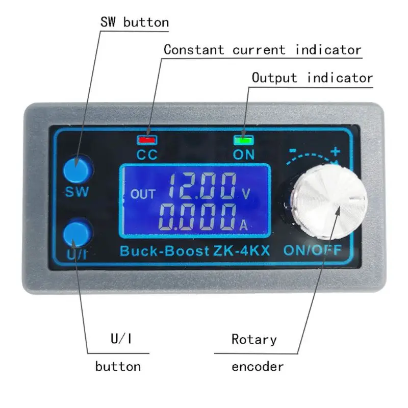 ZK-4KX CNC DC-DC Buck Boost Converter Module CC CV 0.5-30V 4A Voltage Regulator