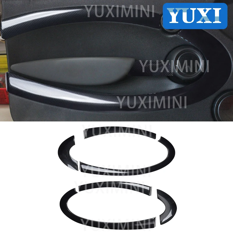 6 Pcs Car Door Inner Panel Decorative Protective Cover For BMW MINI Cooper JCW R55 R56 R57 R58 R59 Interior Styling Accessories