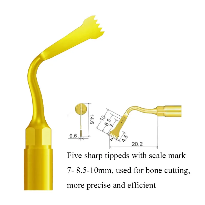 Puntas de cirugía piezoeléctrica Dental para levantamiento de senos, fresa para implante, corte de hueso, punta de cirugía Oral piezoeléctrica para