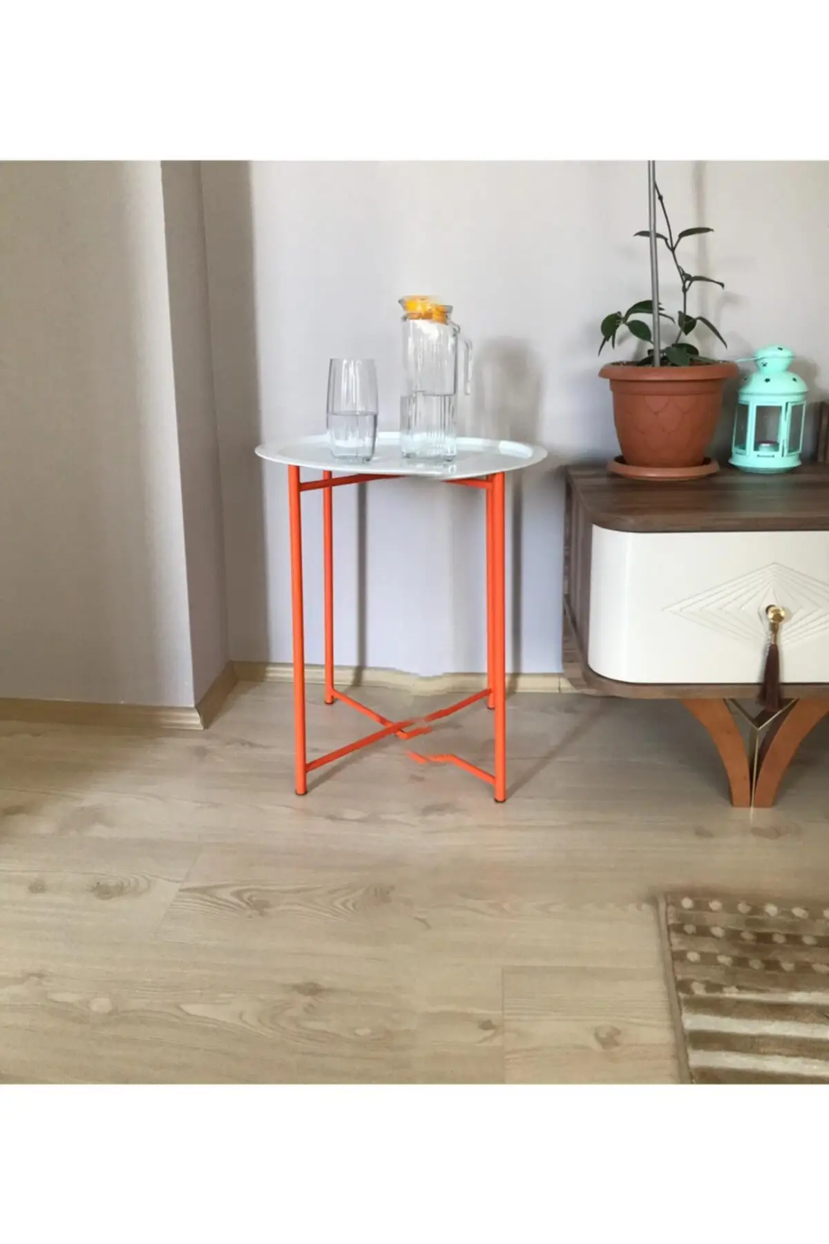 Table basse Orange pliable en métal