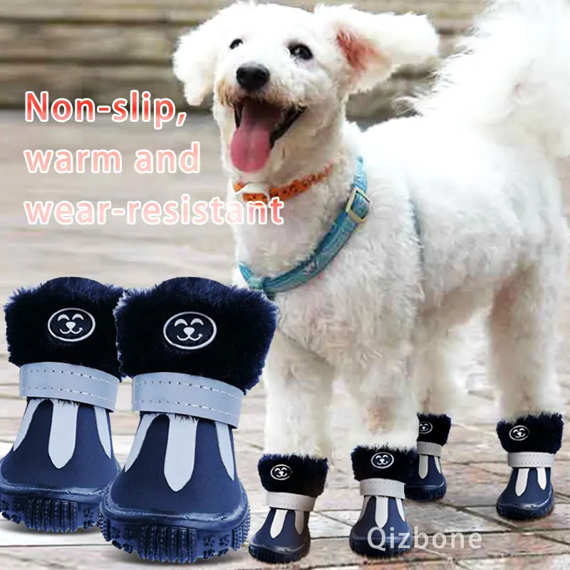 Schuhe Für Hunde Winter Super Warm Für Kleine Hunde Schnee Stiefel Wasserdichte Pelz Nicht Slip Chihuahua Schuhe Reflektierende Hund Abdeckung