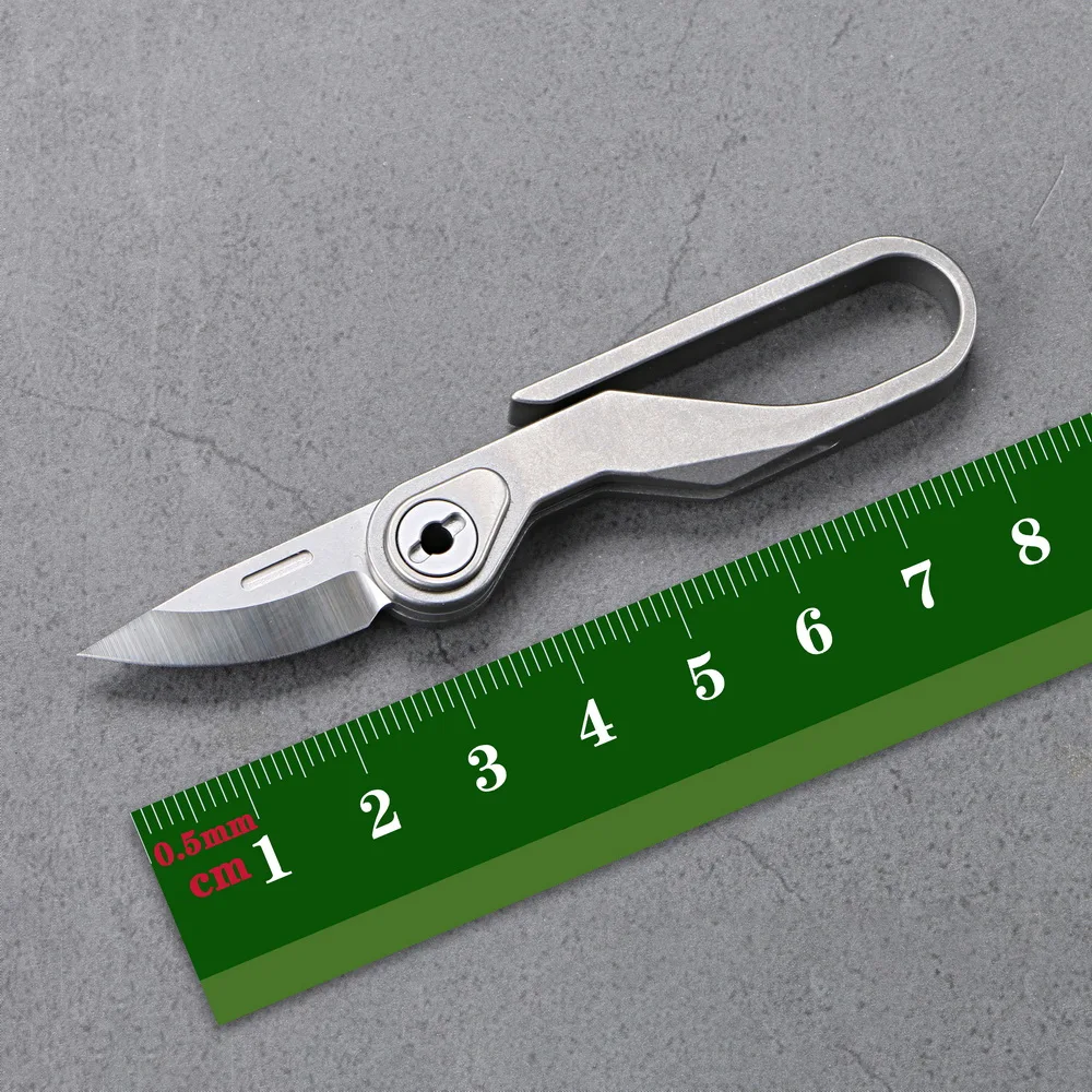 

Green thorn multifunctional titanium alloy key chain combination knife m390 camping outdoor portable mini folding knife EDC tool